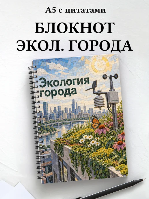 Блокнот Экология города с мотивирующими цитатами