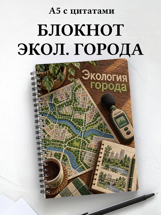 Блокнот Экология города с мотивирующими цитатами