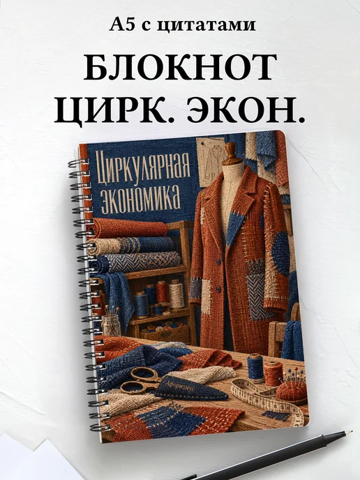 Блокнот Циркулярная экономика с мотивирующими цитатами