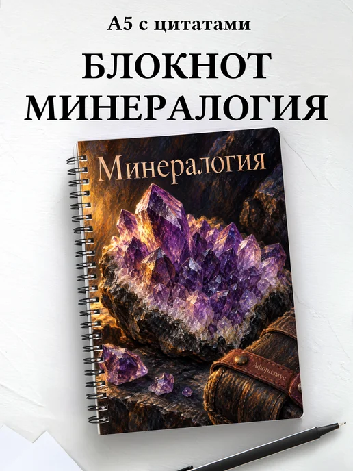 Блокнот Минералогия с мотивирующими цитатами