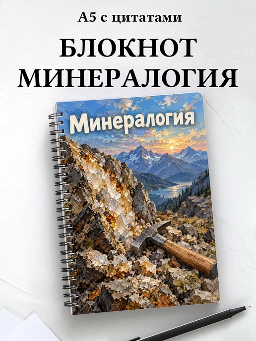 Блокнот Минералогия с мотивирующими цитатами