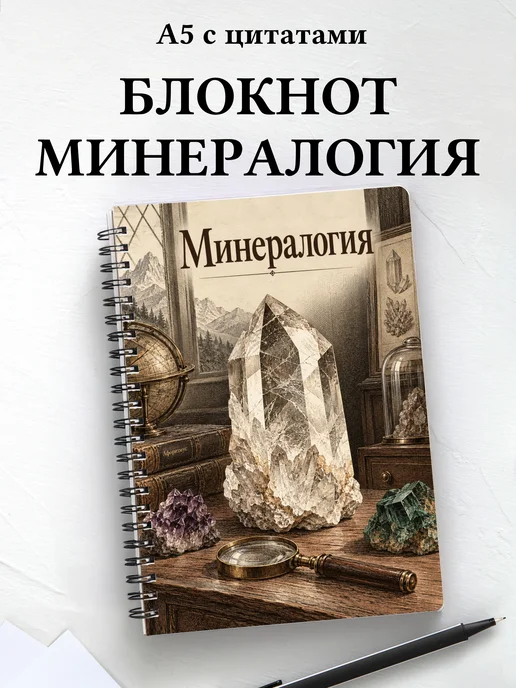 Блокнот Минералогия с мотивирующими цитатами