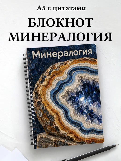 Блокнот Минералогия с мотивирующими цитатами