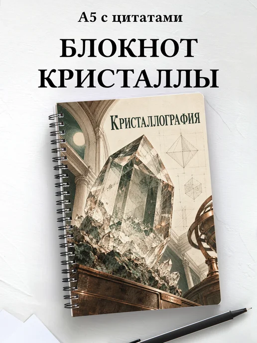 Блокнот Кристаллография с мотивирующими цитатами