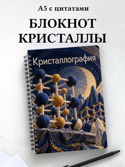 Блокнот Кристаллография с мотивирующими цитатами