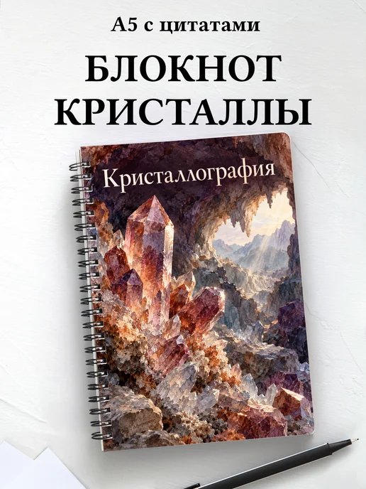 Блокнот Кристаллография с мотивирующими цитатами