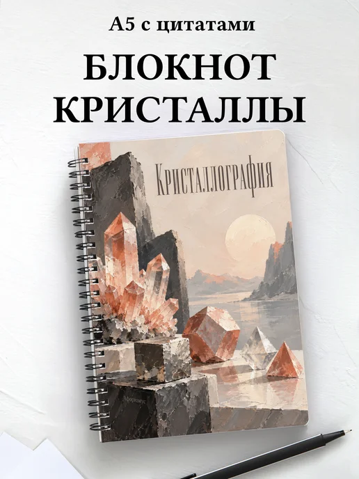 Блокнот Кристаллография с мотивирующими цитатами