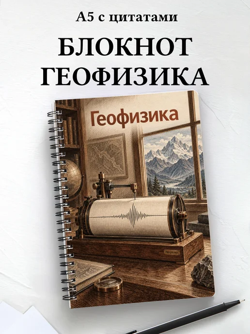 Блокнот Геофизика с мотивирующими цитатами