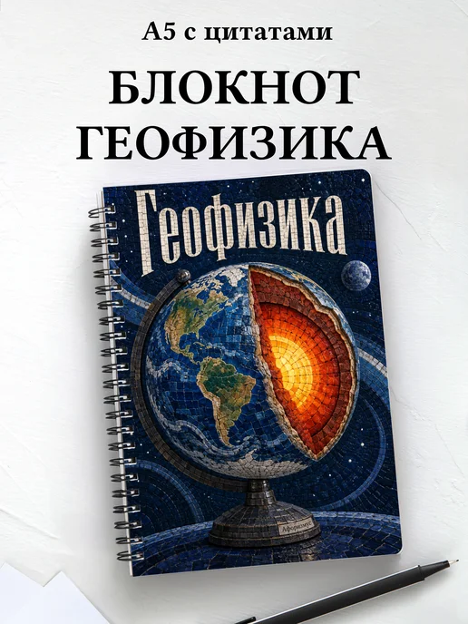Блокнот Геофизика с мотивирующими цитатами