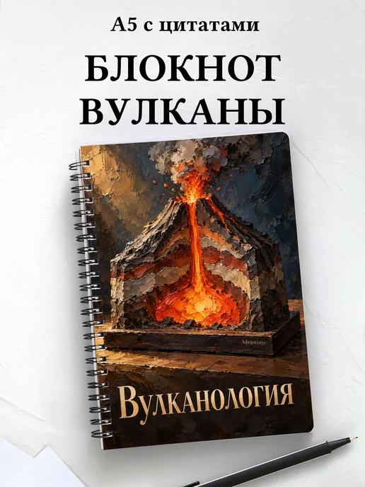 Блокнот Вулканология с мотивирующими цитатами