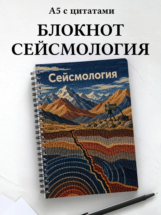 Блокнот Сейсмология с мотивирующими цитатами