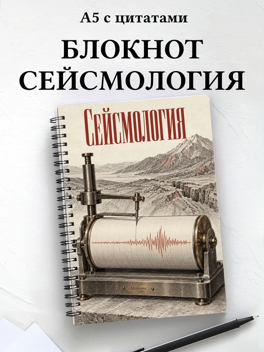 Блокнот Сейсмология с мотивирующими цитатами