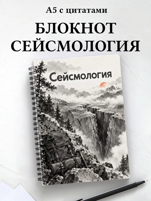 Блокнот Сейсмология с мотивирующими цитатами