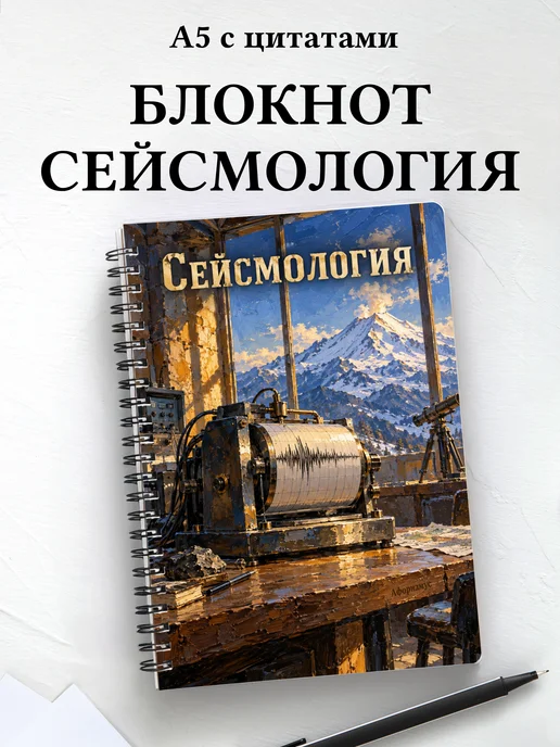 Блокнот Сейсмология с мотивирующими цитатами