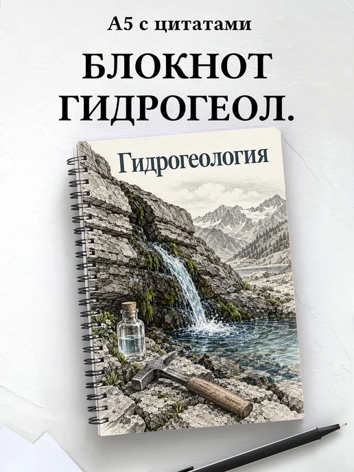 Блокнот Гидрогеология с мотивирующими цитатами
