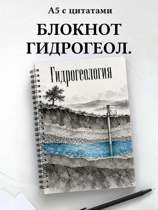 Блокнот Гидрогеология с мотивирующими цитатами