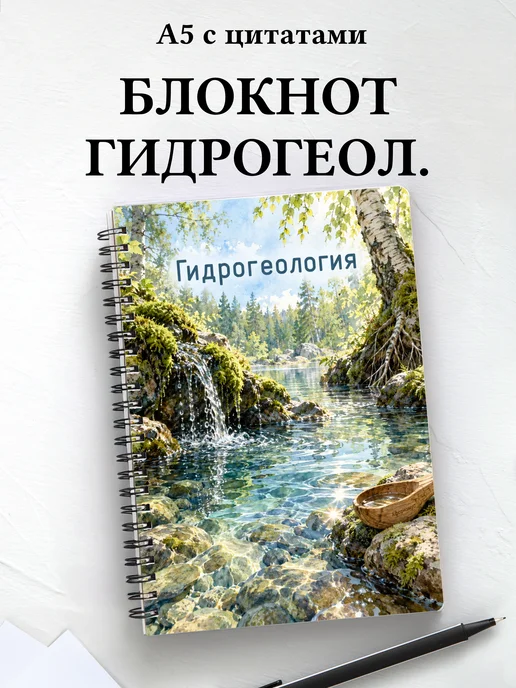 Блокнот Гидрогеология с мотивирующими цитатами