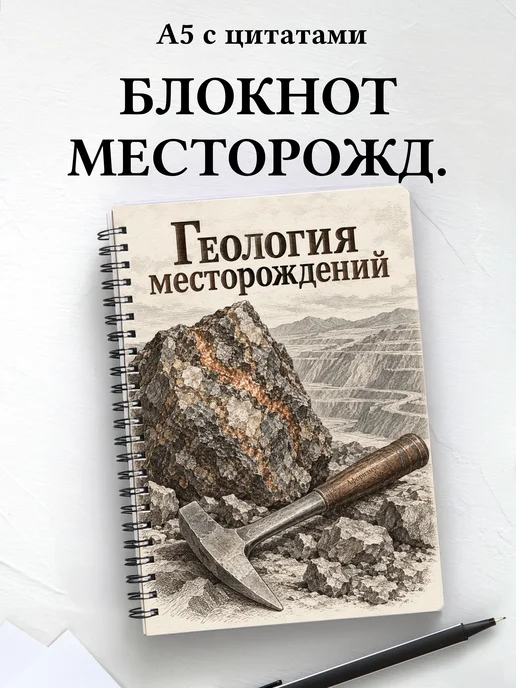Блокнот Геология месторождений с мотивирующими цитатами
