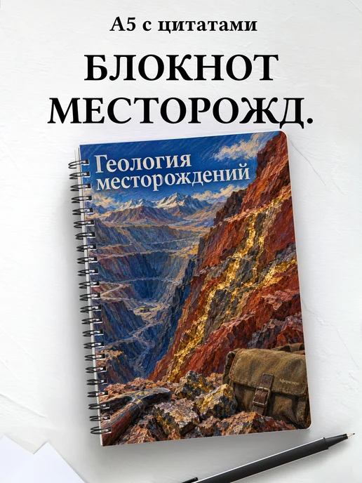 Блокнот Геология месторождений с мотивирующими цитатами