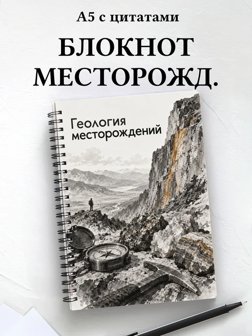 Блокнот Геология месторождений с мотивирующими цитатами