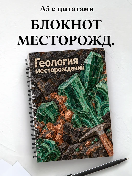 Блокнот Геология месторождений с мотивирующими цитатами
