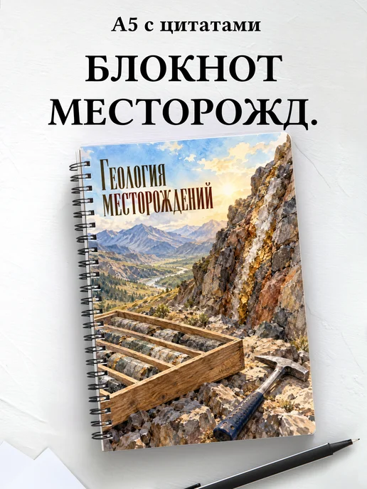 Блокнот Геология месторождений с мотивирующими цитатами