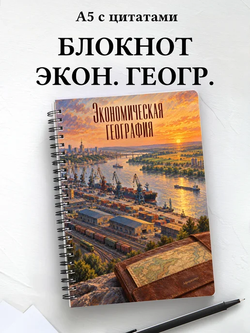 Блокнот Экономическая география с мотивирующими цитатами
