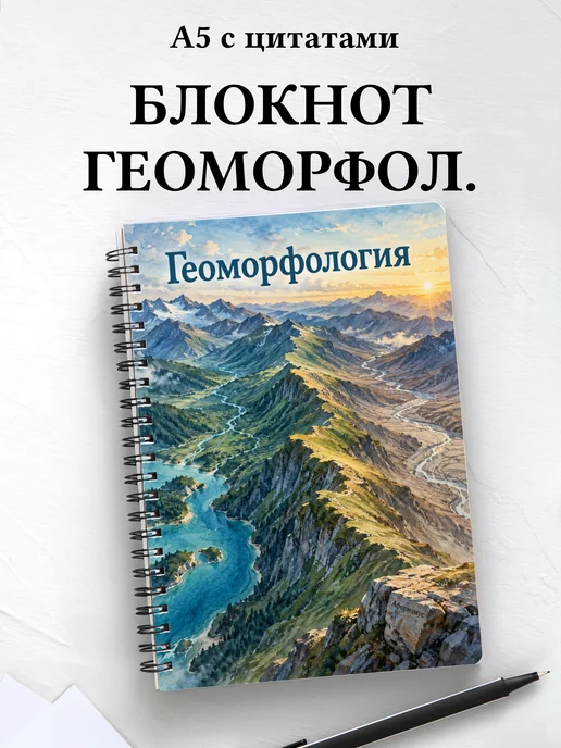 Блокнот Геоморфология с мотивирующими цитатами