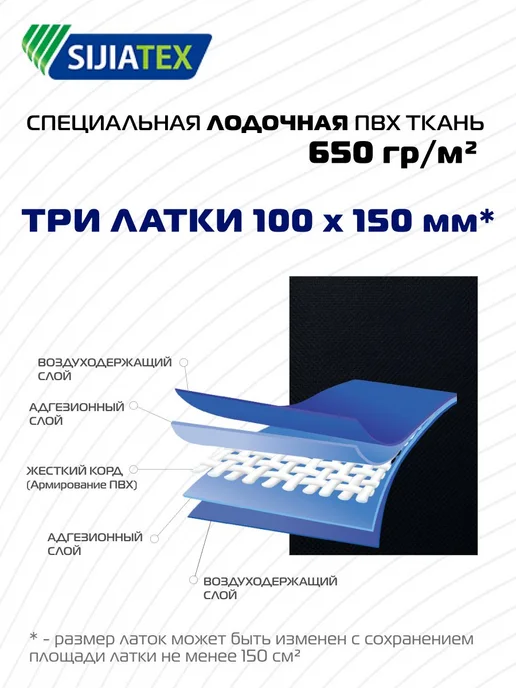 Комплект для ремонта лодок ПВХ ЧЕРНЫЙ - клей SINTACOLL - 3 л, 3 л, фото 2