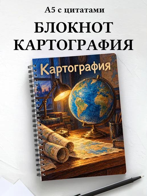 Блокнот Картография с мотивирующими цитатами