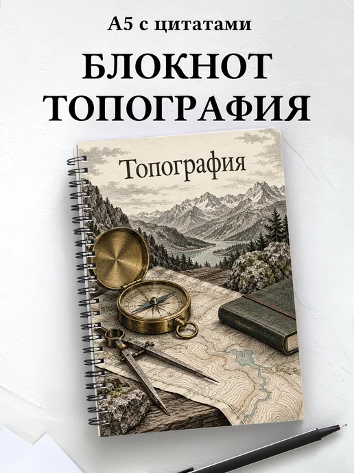 Блокнот Топография с мотивирующими цитатами