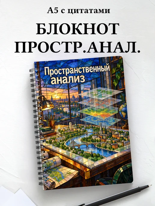 Блокнот Пространственный анализ с мотивирующими цитатами