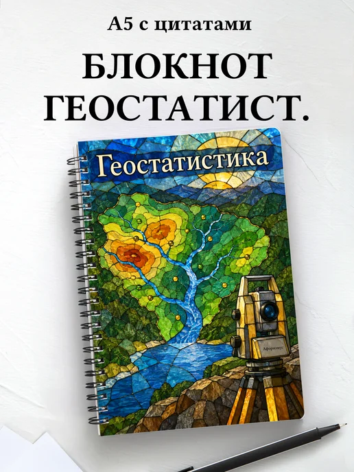 Блокнот Геостатистика с мотивирующими цитатами