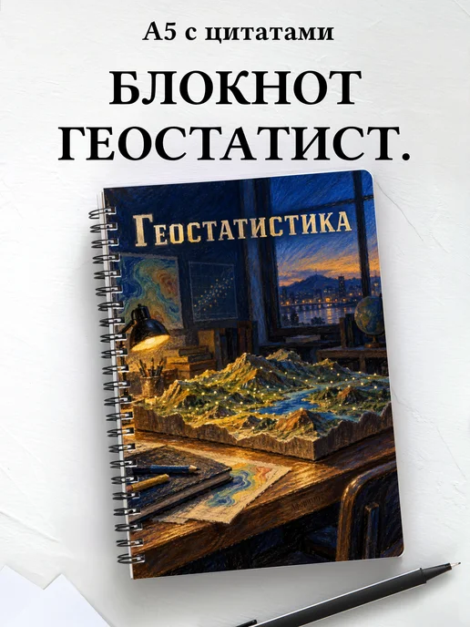 Блокнот Геостатистика с мотивирующими цитатами