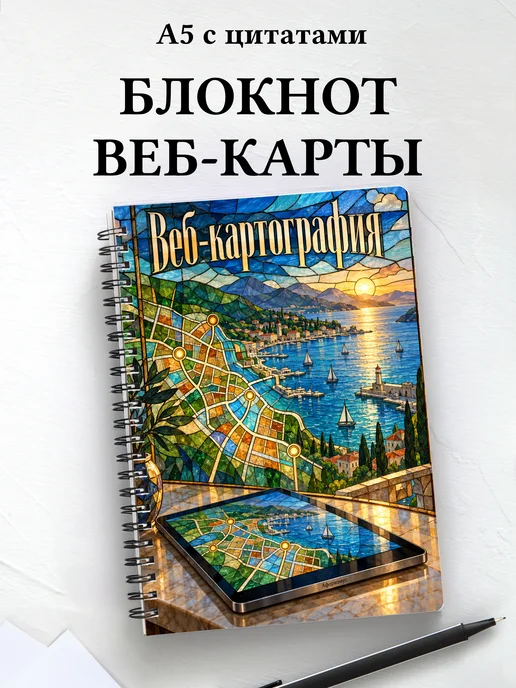 Блокнот Веб-картография с мотивирующими цитатами