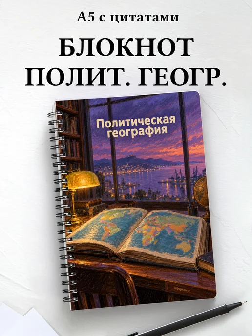 Блокнот Политическая география с мотивирующими цитатами