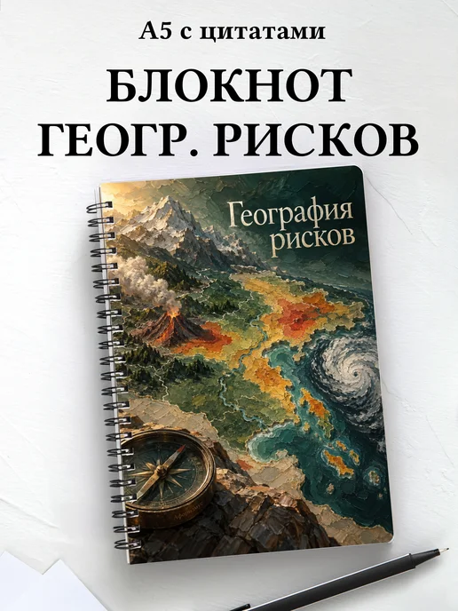 Блокнот География рисков с мотивирующими цитатами
