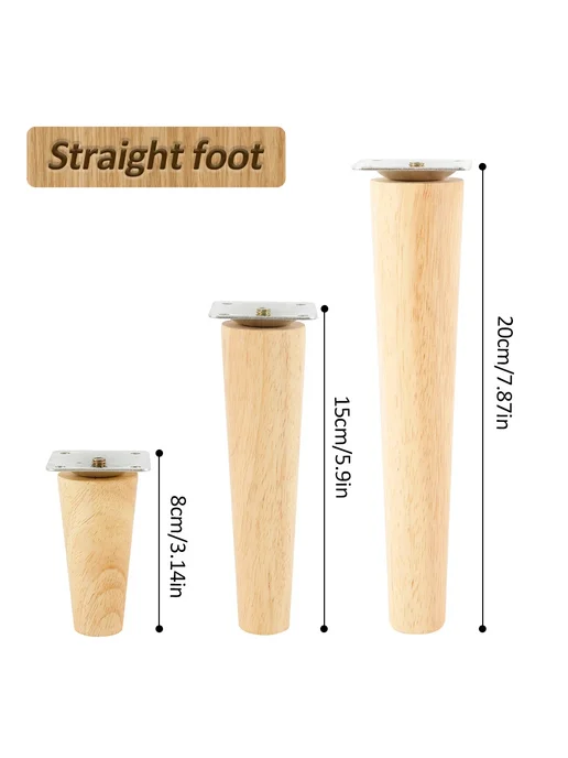 Нет бренда 4 шт. Ножки для мебели Straight Foot 8cm, 4 шт, фото 7