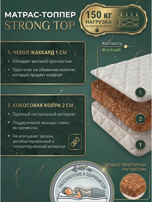 YANSON Твои правила сна Матрас-топпер 90х190, 120x190, фото 2