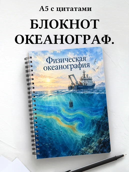 Блокнот Физическая океанография с мотивирующими цитатами