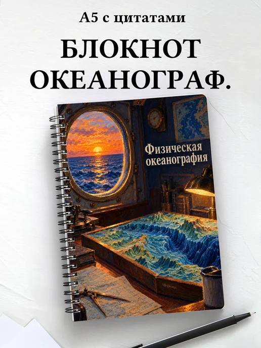 Блокнот Физическая океанография с мотивирующими цитатами