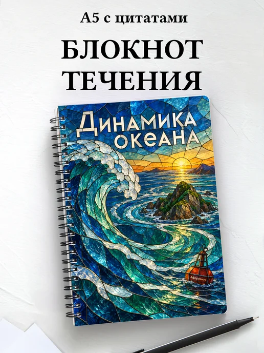 Блокнот Динамика океана с мотивирующими цитатами