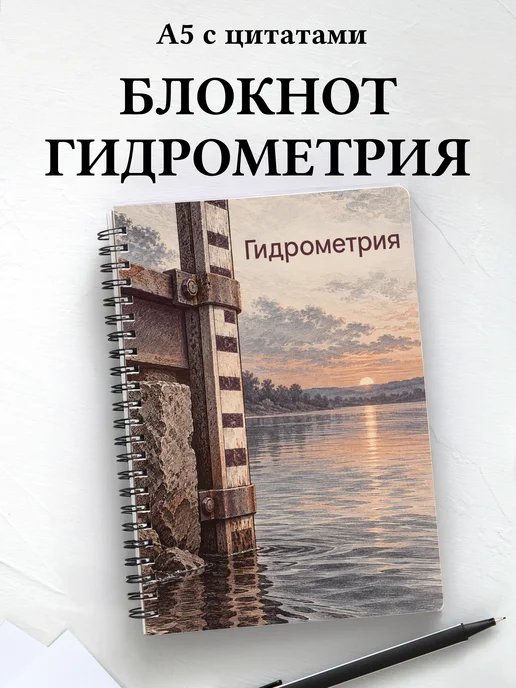 Блокнот Гидрометрия с мотивирующими цитатами