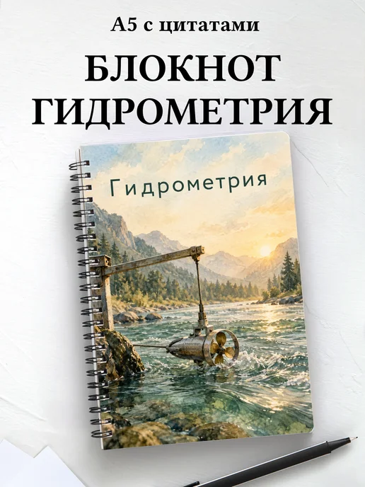 Блокнот Гидрометрия с мотивирующими цитатами