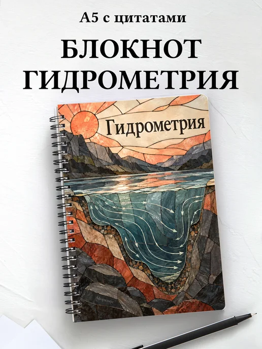 Блокнот Гидрометрия с мотивирующими цитатами