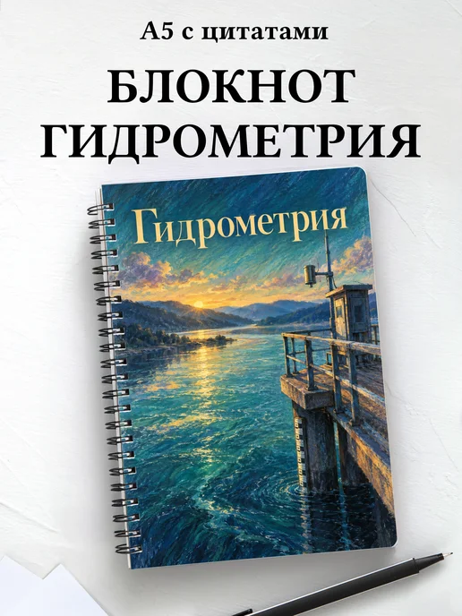 Блокнот Гидрометрия с мотивирующими цитатами