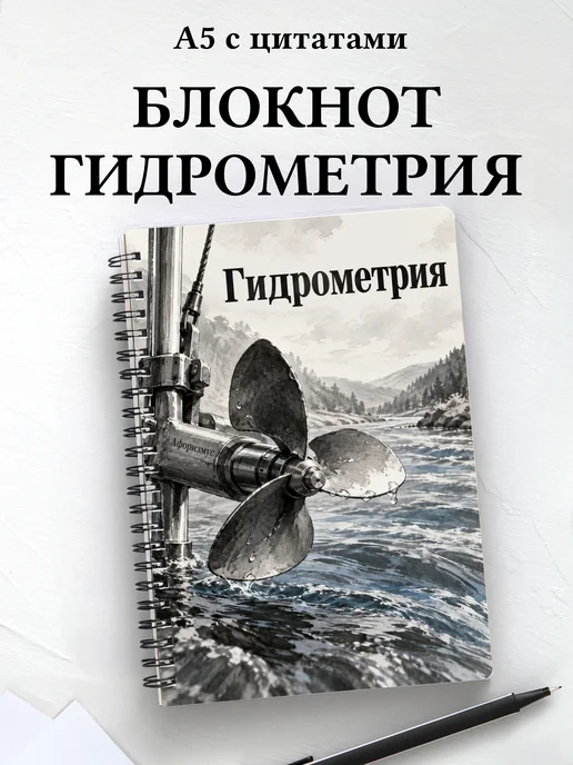 Блокнот Гидрометрия с мотивирующими цитатами