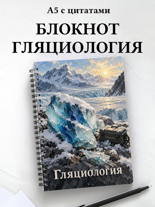 Блокнот Гляциология с мотивирующими цитатами