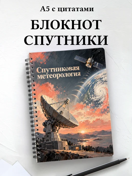 Блокнот Спутниковая метеорология с мотивирующими цитатами