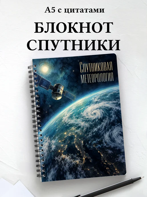 Блокнот Спутниковая метеорология с мотивирующими цитатами